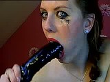 aurelie gags on big dildo webcam