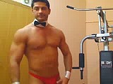 solti poses at gym webcam