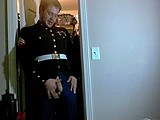 justin andrews unzips his uniform pants webcam